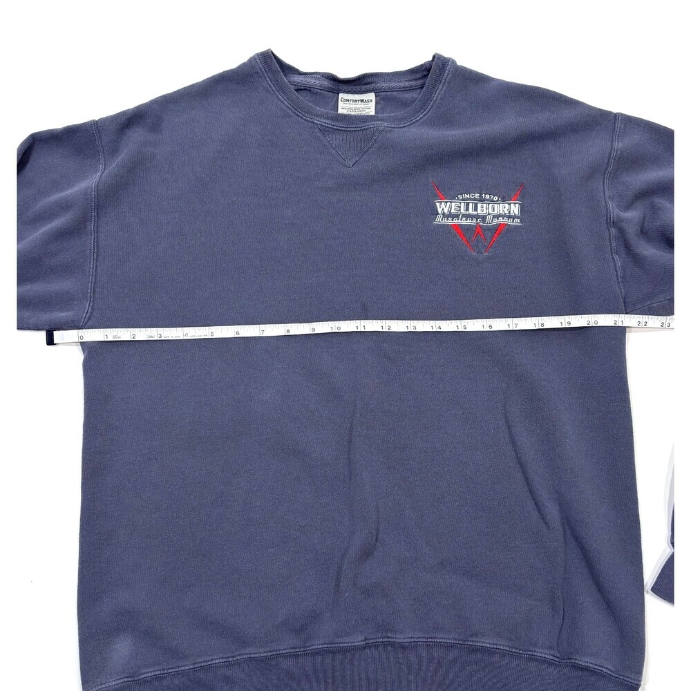 Wellborn Musclecar Museum Embroidered Sweatshirt Crewneck Blue - Size Medium - Picture 4 of 4